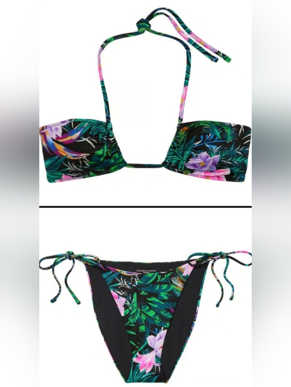 L/L VS Swim Halter Bikini Top Cheeky Bikini Set Tropical Island Getaway